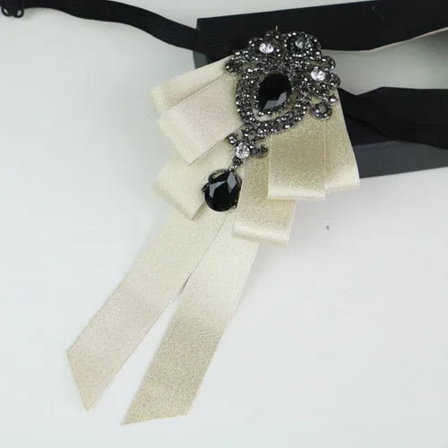 New High Quality Classic Bowties Neck Tie Ribbon Rhinestone Corsage Bowtie Cravat Gifts