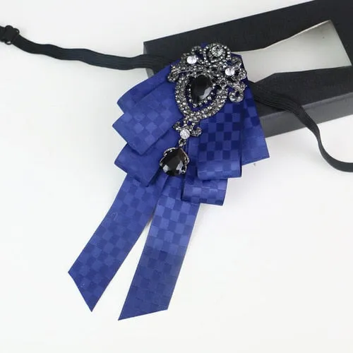 New High Quality Classic Bowties Neck Tie Ribbon Rhinestone Corsage Bowtie Cravat Gifts