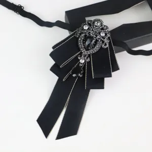 New High Quality Classic Bowties Neck Tie Ribbon Rhinestone Corsage Bowtie Cravat Gifts