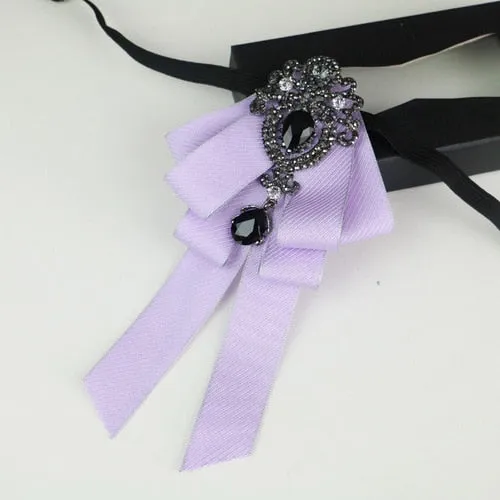 New High Quality Classic Bowties Neck Tie Ribbon Rhinestone Corsage Bowtie Cravat Gifts