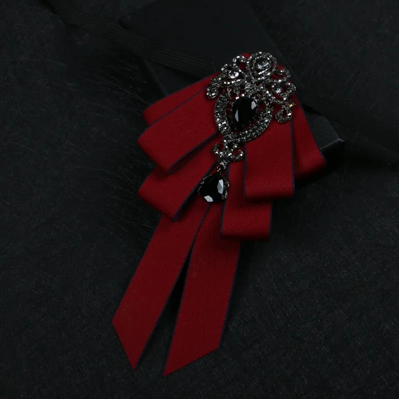 New High Quality Classic Bowties Neck Tie Ribbon Rhinestone Corsage Bowtie Cravat Gifts