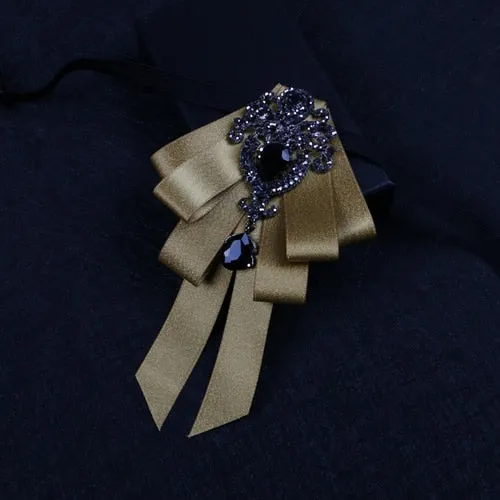 New High Quality Classic Bowties Neck Tie Ribbon Rhinestone Corsage Bowtie Cravat Gifts