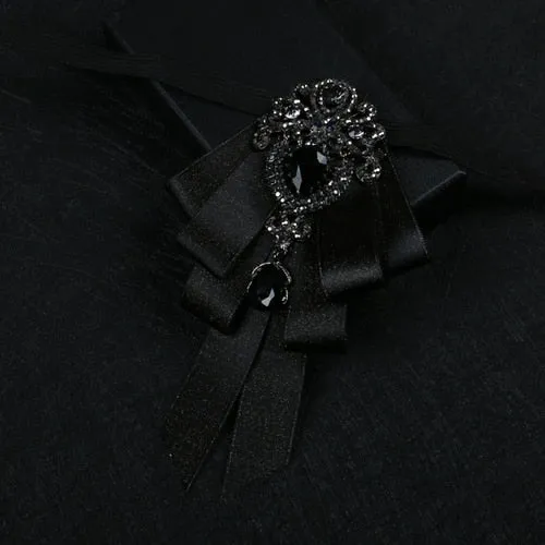 New High Quality Classic Bowties Neck Tie Ribbon Rhinestone Corsage Bowtie Cravat Gifts