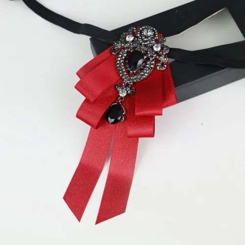 New High Quality Classic Bowties Neck Tie Ribbon Rhinestone Corsage Bowtie Cravat Gifts