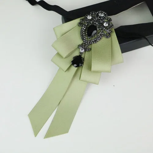 New High Quality Classic Bowties Neck Tie Ribbon Rhinestone Corsage Bowtie Cravat Gifts