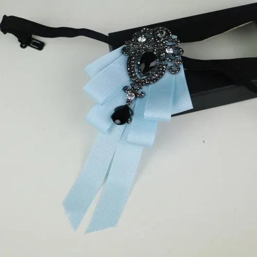 New High Quality Classic Bowties Neck Tie Ribbon Rhinestone Corsage Bowtie Cravat Gifts