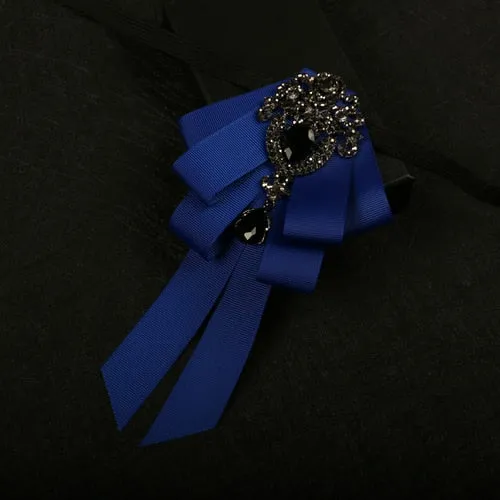 New High Quality Classic Bowties Neck Tie Ribbon Rhinestone Corsage Bowtie Cravat Gifts