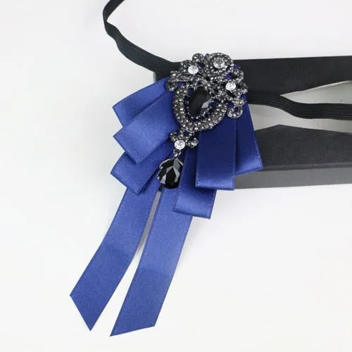 New High Quality Classic Bowties Neck Tie Ribbon Rhinestone Corsage Bowtie Cravat Gifts