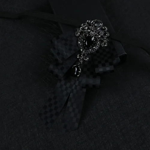 New High Quality Classic Bowties Neck Tie Ribbon Rhinestone Corsage Bowtie Cravat Gifts