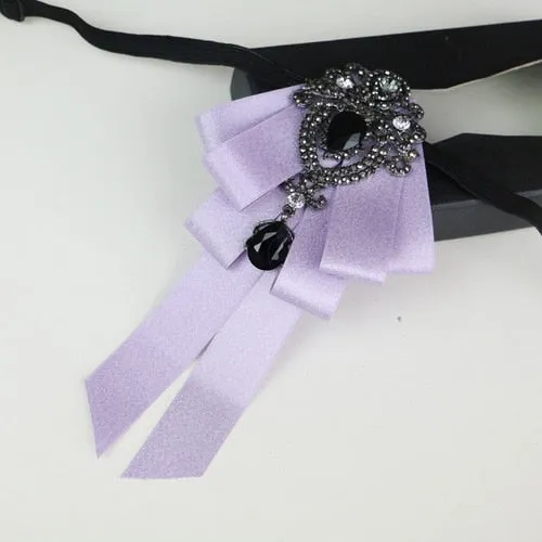 New High Quality Classic Bowties Neck Tie Ribbon Rhinestone Corsage Bowtie Cravat Gifts