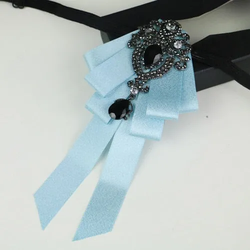 New High Quality Classic Bowties Neck Tie Ribbon Rhinestone Corsage Bowtie Cravat Gifts