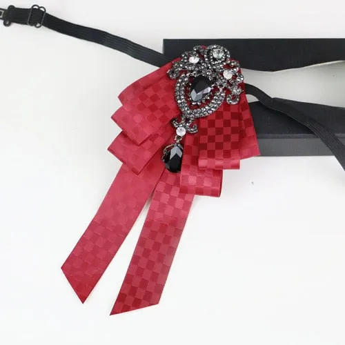 New High Quality Classic Bowties Neck Tie Ribbon Rhinestone Corsage Bowtie Cravat Gifts