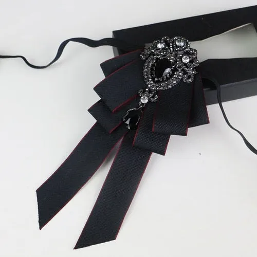 New High Quality Classic Bowties Neck Tie Ribbon Rhinestone Corsage Bowtie Cravat Gifts