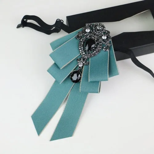 New High Quality Classic Bowties Neck Tie Ribbon Rhinestone Corsage Bowtie Cravat Gifts