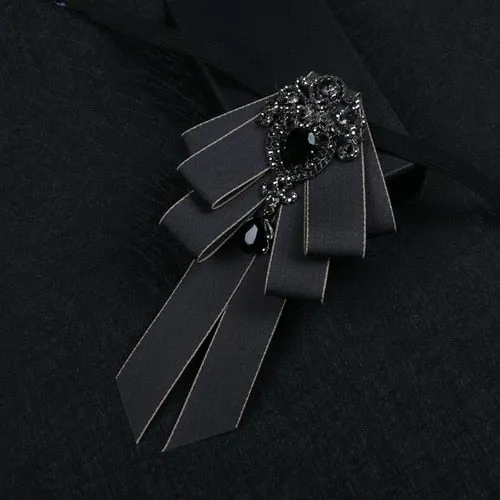 New High Quality Classic Bowties Neck Tie Ribbon Rhinestone Corsage Bowtie Cravat Gifts