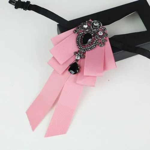 New High Quality Classic Bowties Neck Tie Ribbon Rhinestone Corsage Bowtie Cravat Gifts