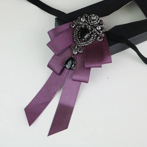 New High Quality Classic Bowties Neck Tie Ribbon Rhinestone Corsage Bowtie Cravat Gifts