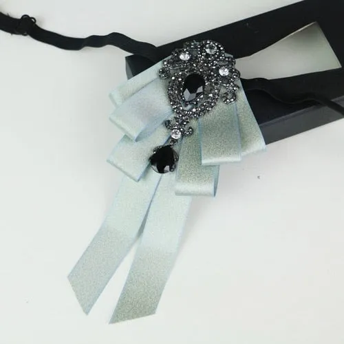 New High Quality Classic Bowties Neck Tie Ribbon Rhinestone Corsage Bowtie Cravat Gifts
