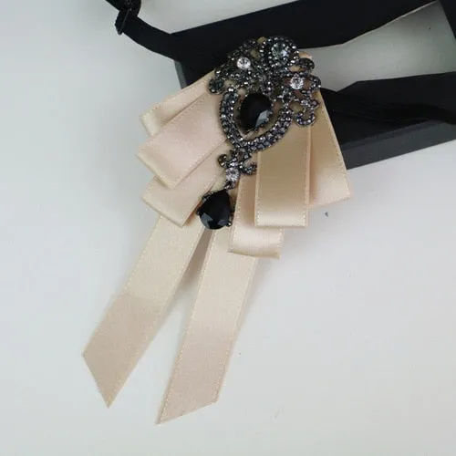 New High Quality Classic Bowties Neck Tie Ribbon Rhinestone Corsage Bowtie Cravat Gifts