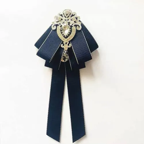 New High Quality Classic Bowties Neck Tie Ribbon Rhinestone Corsage Bowtie Cravat Gifts