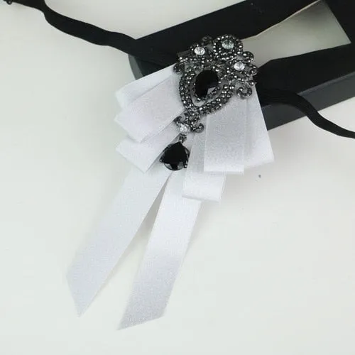 New High Quality Classic Bowties Neck Tie Ribbon Rhinestone Corsage Bowtie Cravat Gifts