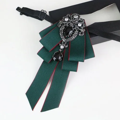New High Quality Classic Bowties Neck Tie Ribbon Rhinestone Corsage Bowtie Cravat Gifts