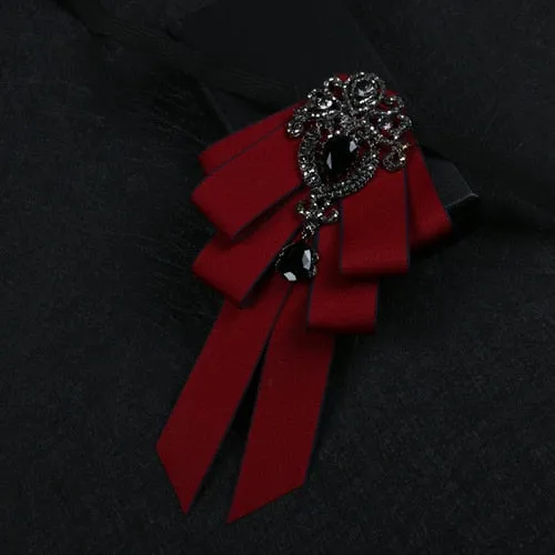 New High Quality Classic Bowties Neck Tie Ribbon Rhinestone Corsage Bowtie Cravat Gifts