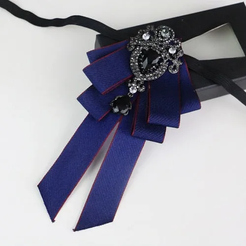 New High Quality Classic Bowties Neck Tie Ribbon Rhinestone Corsage Bowtie Cravat Gifts