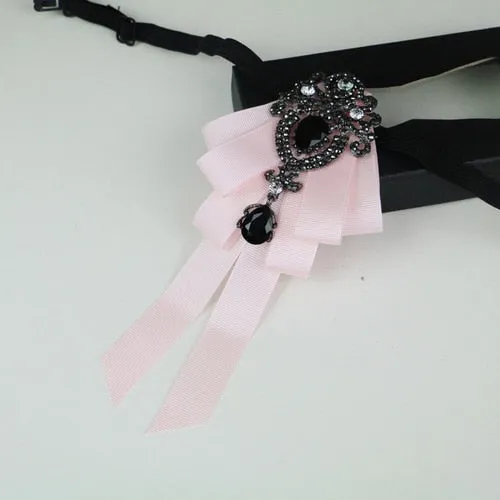 New High Quality Classic Bowties Neck Tie Ribbon Rhinestone Corsage Bowtie Cravat Gifts