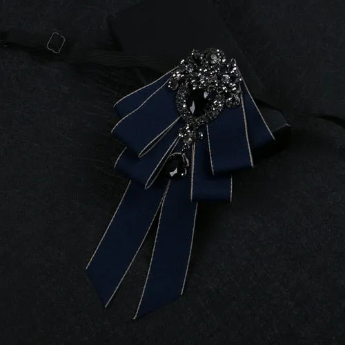 New High Quality Classic Bowties Neck Tie Ribbon Rhinestone Corsage Bowtie Cravat Gifts