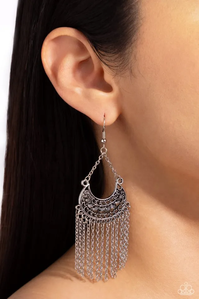 Paparazzi Earring ~ Greco Goddess - Silver