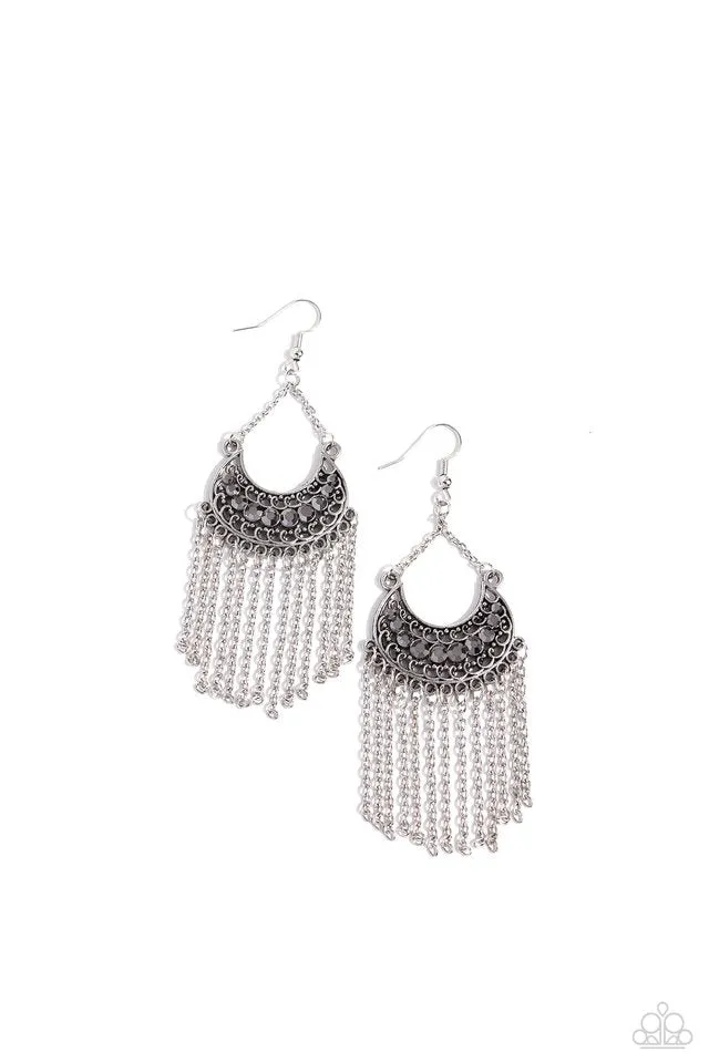 Paparazzi Earring ~ Greco Goddess - Silver