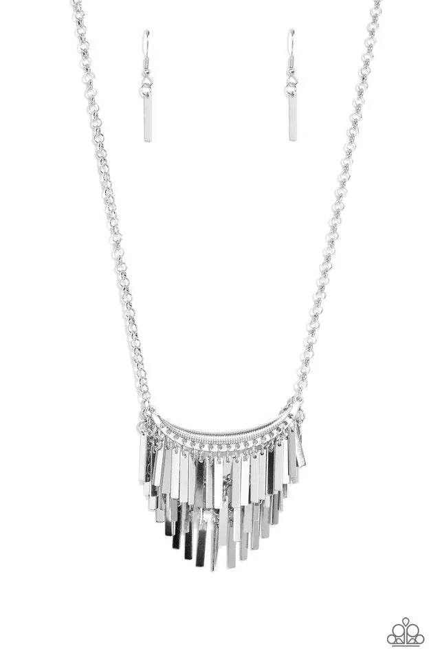 Paparazzi Necklace ~ Cue the Chandelier - Silver