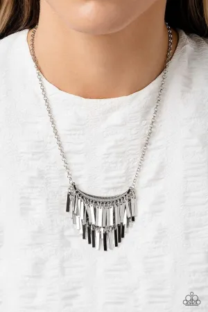 Paparazzi Necklace ~ Cue the Chandelier - Silver