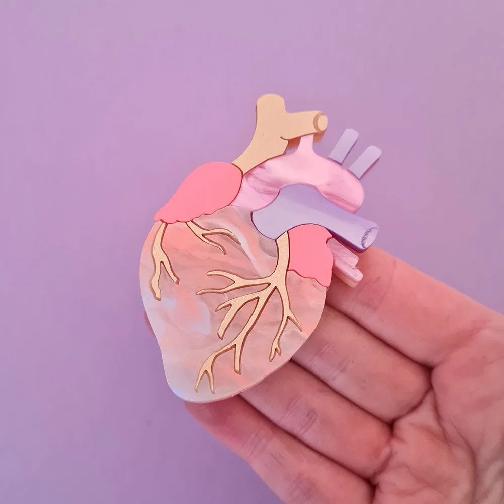Pastel Anatomical Heart Necklace by Cherryloco Jewellery