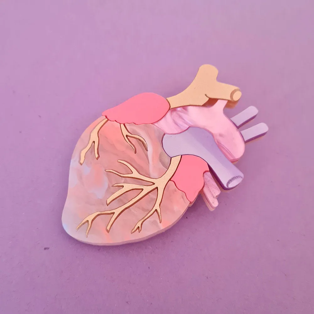 Pastel Anatomical Heart Necklace by Cherryloco Jewellery