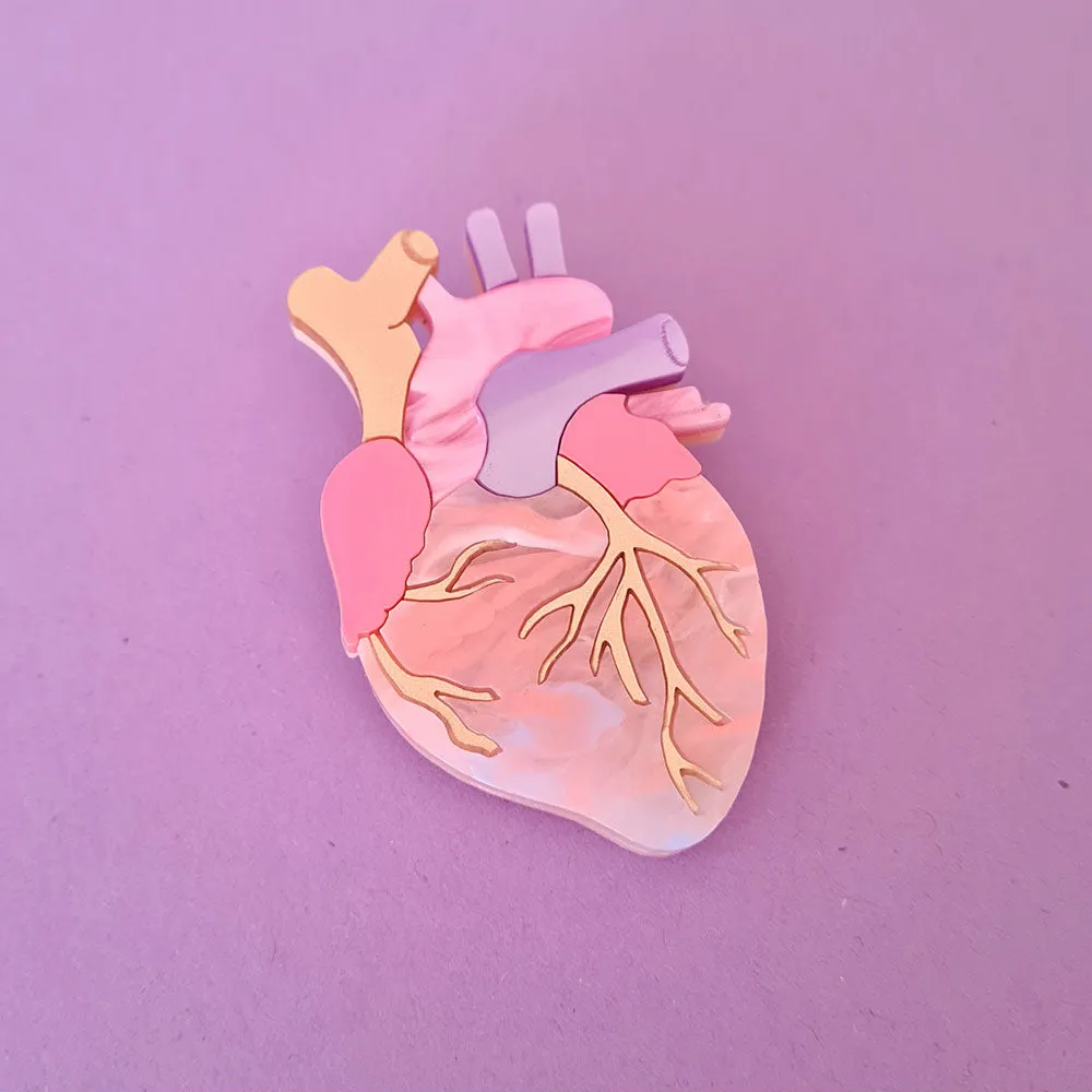 Pastel Anatomical Heart Necklace by Cherryloco Jewellery
