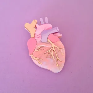Pastel Anatomical Heart Necklace by Cherryloco Jewellery