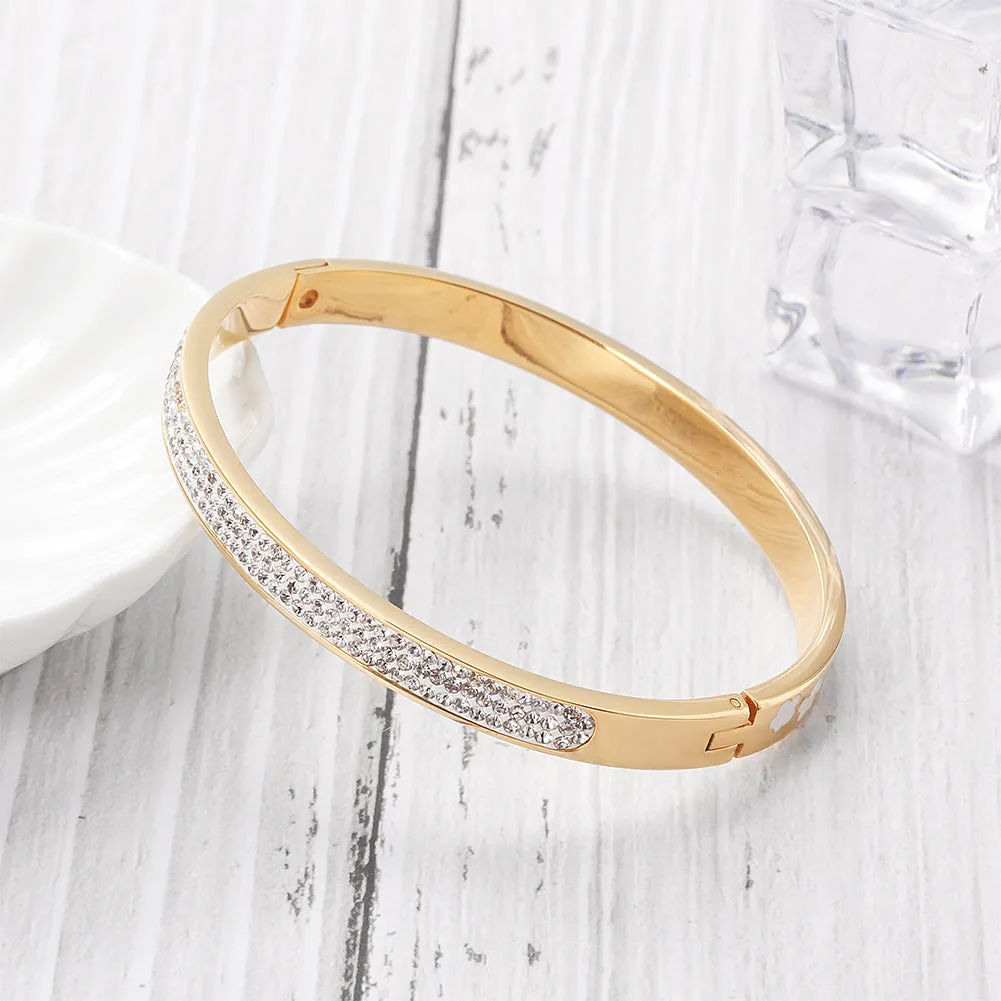 Pavé Enamel Daisy Bangle