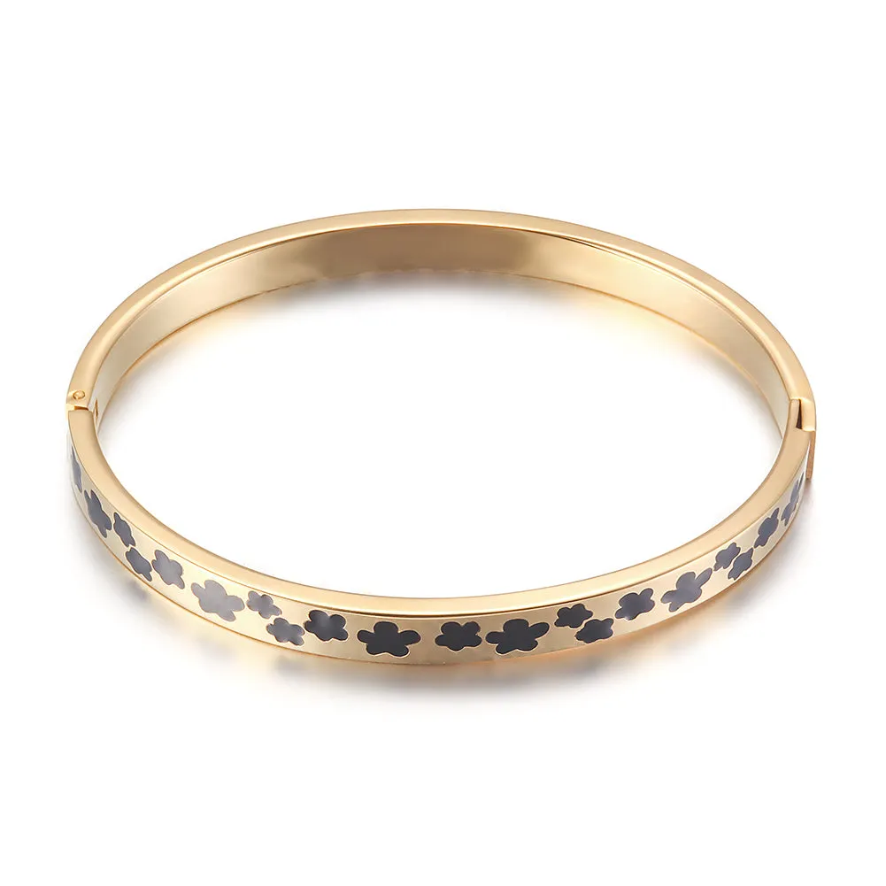 Pavé Enamel Daisy Bangle