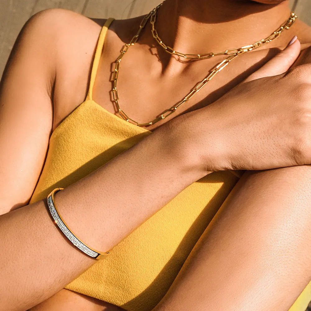Pavé Enamel Daisy Bangle