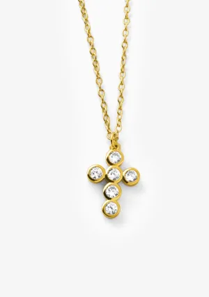 Pendant Cross Zirconias Gold