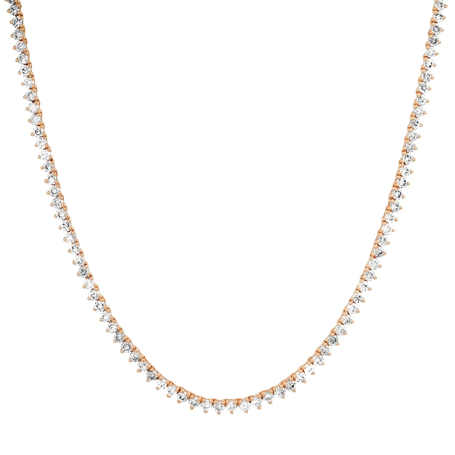 Petite Perfect Three Prong Diamond Tennis Necklace
