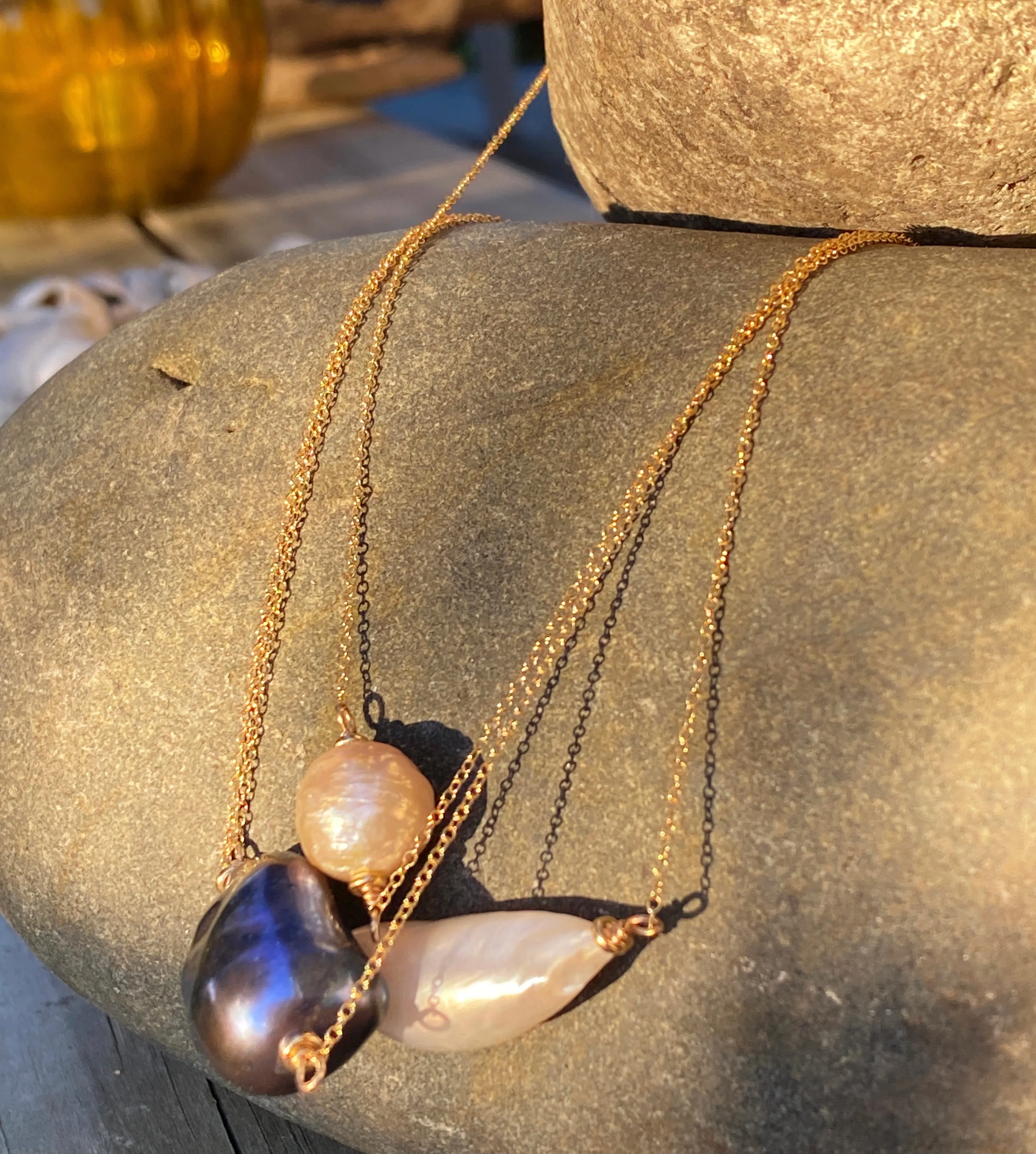 Pink Edison Pearl Layering Necklace