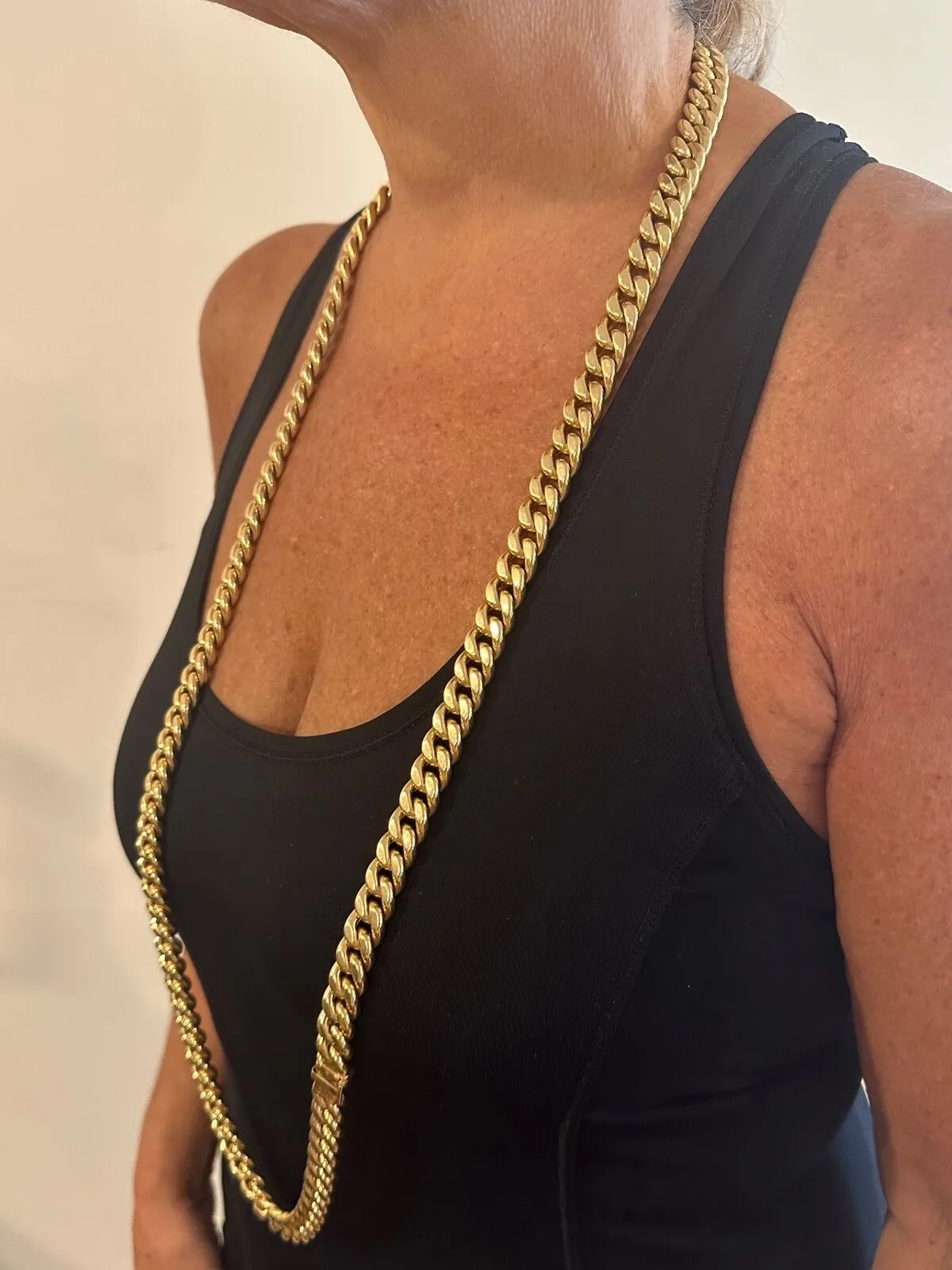 Rare! Authentic Bvlgari Bulgari 18k Yellow Gold Set Two Curb Link Long Necklace