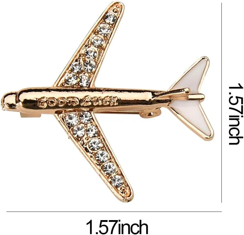 Rhinestone Aircraft Brooches Metal Airplane Lapel Pins for Men Airplane Badge Brooches for Suit Brooch Pins Accessories for Men
