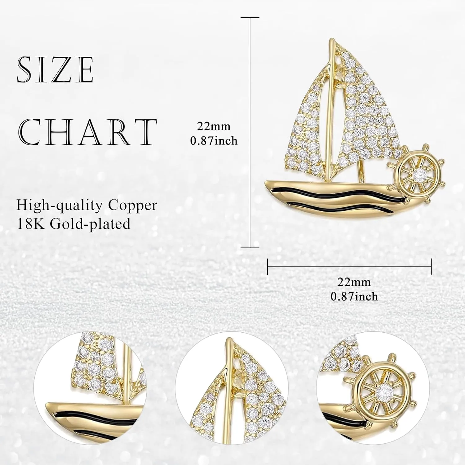 Rhinestone Brooch Pin Crystal Brooches for Women Lapel Pin Dress Accessories Jewelry for Wife Mom Friend