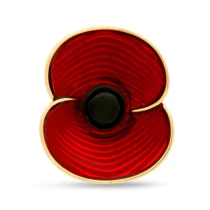 Ripples of Remembrance Poppy Gold Tone Brooch