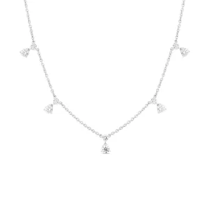 Roberto Coin Dangling 5 Station Necklace in 18k White Gold