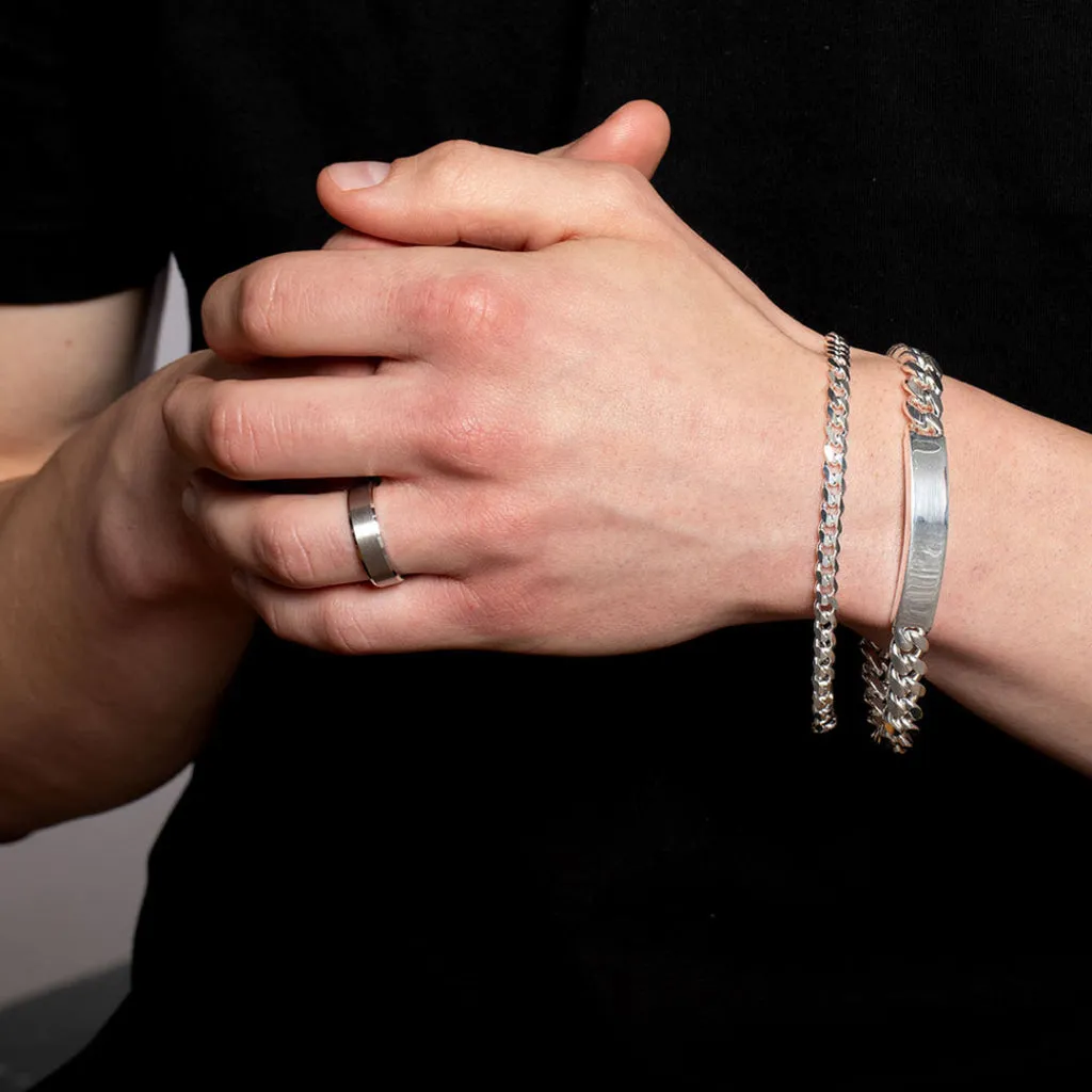 Rooney | 8" Sterling Silver Cuban Gents ID Bracelet